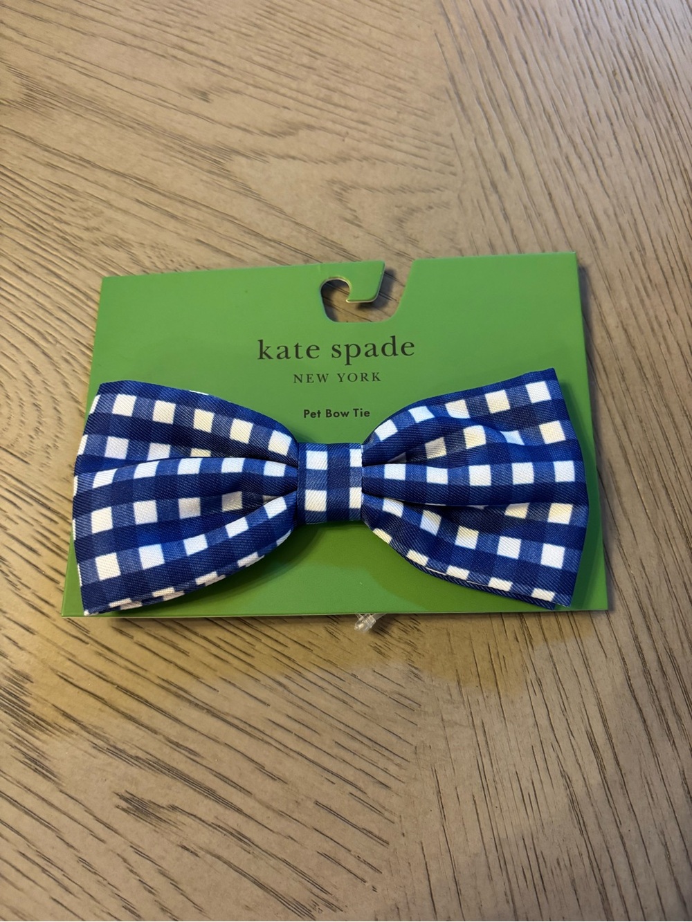 NWT kate spade new york Blue Gingham Plaid Dog Bow Tie Pet Dog Cat